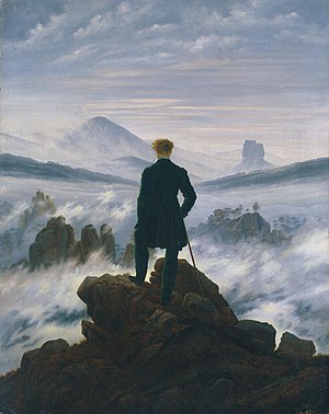 Gemälde Wanderer über dem Nebelmeer von Casper David Friedrich